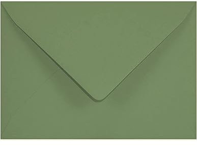 Netuno 25 farbige Briefumschläge Olivgrün DIN B6 12,5 x 17,5 cm 120g Materica Verdigris bunte Umschläge edel hochwertig Briefhüllen Naturpapier ökologische Kuverts elegant für Einladungen Hochzeit