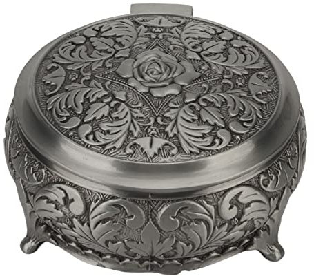 Vintage Schmuckkästchen, Runde Schatzkiste Prägung Schmuckstück Aufbewahrungsbox, Schmuckschatulle Kleine Runde Aufbewahrungsbox Für Ohrringe Und Halsketten, Dekoratives Metallgehäuse Für Frauen