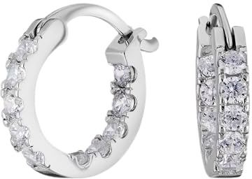 JC Jeweller Carat Silber Creolen für Frauen, 925 Sterling Silber Creolen mit Zirkonia, Ohrringe Sterling Silber 925 Creolen für Damen Creolen Durchmesser 15 mm 20 mm 25 mm 30 mm