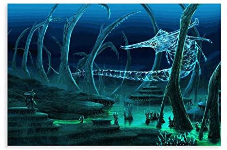 OakiTa Klassisches Subnautica-Poster, Leinwand-Poster, Wandkunst, Dekordruck, Bild, Gemälde für Wohnzimmer, Schlafzimmer, Dekoration, ungerahmt, 50 x 75 cm