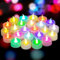 Yakpo 24 PCS Slowly Colour Changing Tea Lights Battery Operated, Flameless Flickering Electric Coloured TeaLights, LED Colourful Flicker Votive Candles Bulk for Christmas Party Halloween Decorations