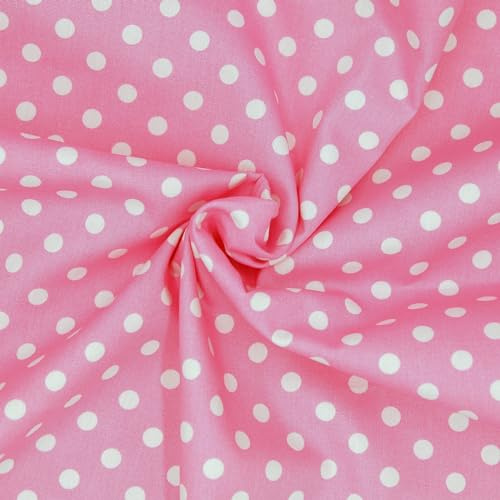 Stoff Punkte 8mm groß Rosa 100% Baumwollstoff Meterware Popeline, ab 0,5 Meter