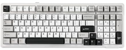 EPOMAKER x Aula F99 Teclado Mecánico Inalámbrico, Personalizable y Intercambiable en Caliente, Bluetooth/2.4Ghz/USB-C, Gasket, 8000mAh, NKRO, RGB, para Juegos/Win/Mac (F99 Grey, Reaper Switch)
