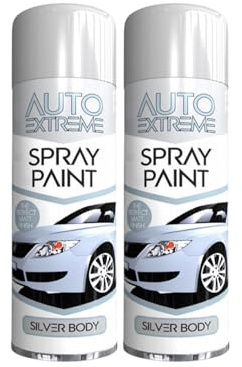 YSAMAX All Purpose Auto-Extreme Spray Paint, Boast a Stunning Appearance, Long-Lasting Durability, Effortless Excellence, Silver Body Gloss, 250 ML (2PCS)