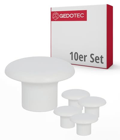 Gedotec Möbelknöpfe für Kinderzimmer | Durchmesser 32 mm | Farbe Weiss | 10 Stück | Möbelgriffe Kunststoff | COLOUR | Schrankknöpfe bunt | Möbelknauf Kinder | moderne Griffe Möbel | Schrankknauf