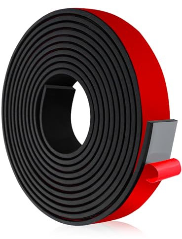 Rubber Strip 3m(L)×25mm(W)×3mm(T) Solid Neoprene Matting Roll Black Rubber Sheet Neoprene Sealing Strip for Sealing Gasket, DIY Gaskets, Reduce Vibration Mat (Self-Adhesive)