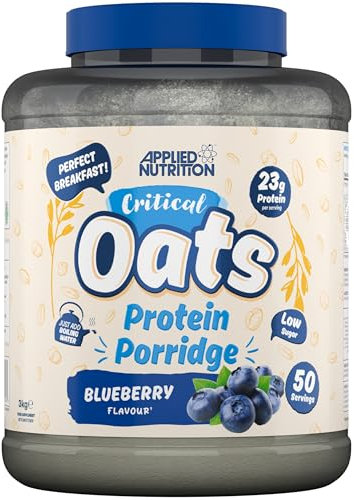 Applied Nutrition Critical Oats - Protein Oats, Porridge with ISO-XP Whey Protein Isolate, Healthy Breakfast and High Protein Snack (3kg - 50 Servings) (Blueberry)