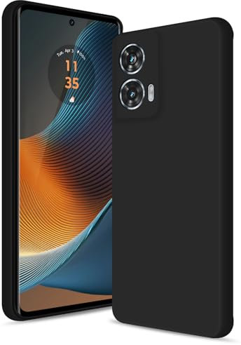 Btstring Case for Motorola Edge 50 Fusion, Soft Silicone Case with Upgraded Camera Protection, Shockproof Slim Case Cover with Anti-Scratch Microfiber Lining, Black