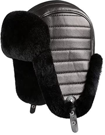 Bombermütze, Winter-Ohrenklappe, Unisex, warme Trappermütze zum Skifahren, Skaten, Klettern, Jagd, Leder-Fliegermütze Household faucets