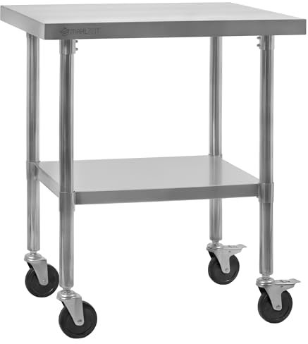 Mahlzeit Edelstahltisch 70 x 60 x 85 cm | Arbeitstisch, Küchentisch, Edelstahl Zubereitungstisch | Gastronomietisch, Serviertisch, Catering Tisch, Küchenplatte | Tisch für Küche und Gastronomie