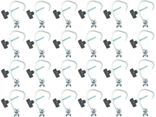 24 x Eurolite TH-22 SLIM silber Theaterhaken Scheinwerferhaken Montagehaken für 50 mm Rohr I Maximallast WLL 50 kg