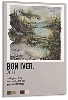 BBSYDH Poster und Drucke 30 * 50cm Senza Cornice Bon Iver Bon Iver Album Modern Family Bedroom Decor Poster per soggiorno camera da letto