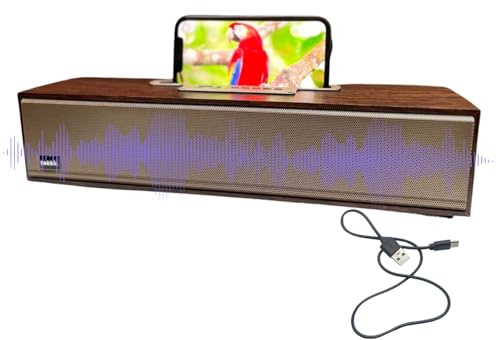 Retro wooden bluetooth speaker, pc speakers with 10w stereo sound, bassup, retro classic wood speaker box for home,game,desktop,laptop,computer,smartphone with long battery life