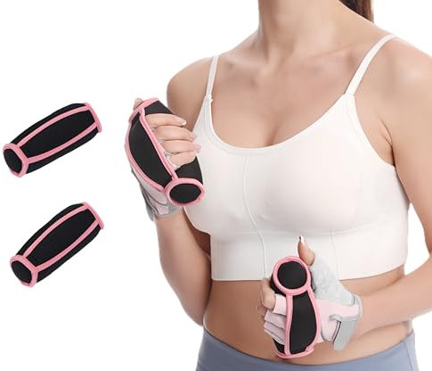 LEXICANMHS Mancuernas de mano de 2 piezas con mangos suaves, mancuernas para correr con correa de muñeca para hacer ejercicio, correr, aeróbicos, para principiantes y niños (0,5 kg)