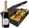 Laurent Perrier La Cuvee Brut Champagne and Flutes in Wooden Hinged Presentation Box 75cl 12% abv
