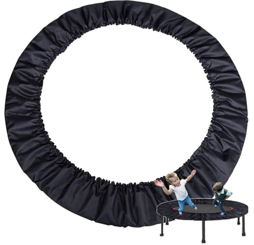 Trampolin Randabdeckung 82-152cm,Indoor Erwachsene Kinder Fitness Trampolin Umrandung,UV-beständig reißfest Federabdeckung Randschutz Sicherheitsmatte Trampolinzubehör (Schwarz,1.22m - 8 holes)