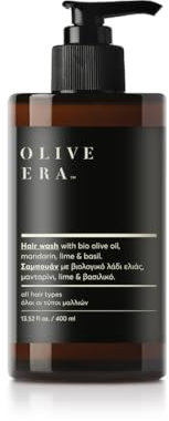 OLIVE ERA Bio-Haarwäsche mit Olivenöl, Mandarine, Limette & Basilikum, 400ml, für alle Haartypen