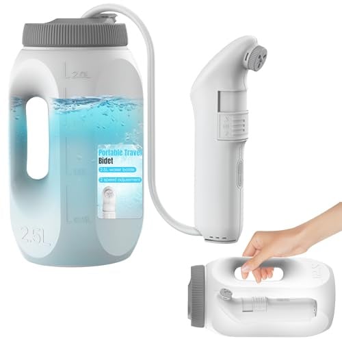 Umisu Bidet-Sprühgerät, tragbar, für Badezimmer, Bidet, tragbar, elektrisch, für Reisen, Hygiene von Intimbereichen, mit 2,5 l Tank für Auto, Badezimmer, Toilette, Camping, Schwarz