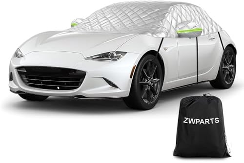 Verdickt Autoabdeckung Wasserdicht Ersatz für Mazda MX-5 Miata MK4 ND 2015-2025, Sonnenfest Hälfte Halbgarage UV Beständige Halbe Auto Abdeckplane Staubdicht Schneefest Outdoor Indoor
