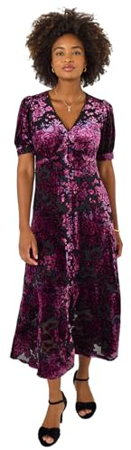 Joe Browns Women's Floral Devore Dress, Purple, 10