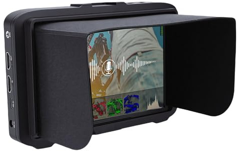 Luocute 7 Inch Camera Field Monitor, 1920x1200 FHD IPS Screen with 4K 2.0 Input Output, Voice Control, 3D LUT HDR Waveform, for DSLR Cameras Video Production