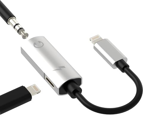 Lightning auf Klinke 3.5mm Adapter Headphone Jack für iPhone 14 13 Pro Max Aux Kopfhörer für Apple Audio Kabel Splitter Auto Konverter Anschluss Aufladen Auxkabel für iPad Kopfhöreranschluss Ladegerät