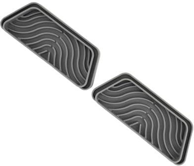2Pcs Trapezoidal Silicone Refrigerator Water Drip Tray Catcher, Compatible For GE, Compatible For Samsung，Grey Compatible Appliance Accessories