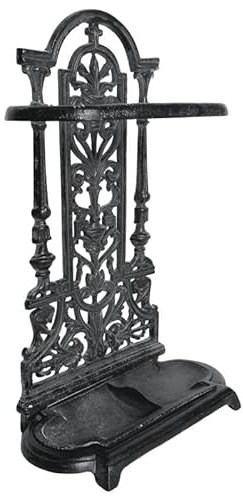 L'Héritier Du Temps Porte Parapluie Meuble d'Entrée Range Parapluies Intérieur Extérieur en Fonte Grise 15,5x32x49,5cm