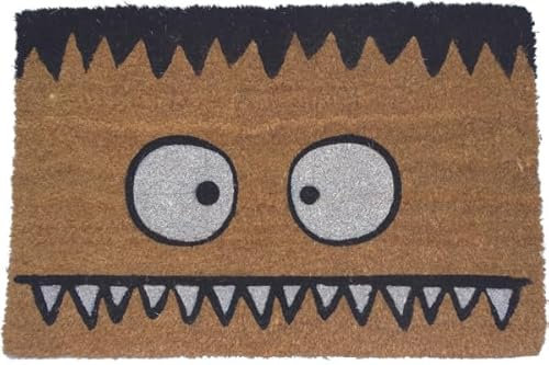 KOKO DOORMATS Kokos Fußmatte außen mit Anti-Rutsch PVC | Lustige Türmatte Monster - Franky | Umweltfreundlich, Robust & Pflegeleicht | 60x40 cm für Außenbereich & Haustür