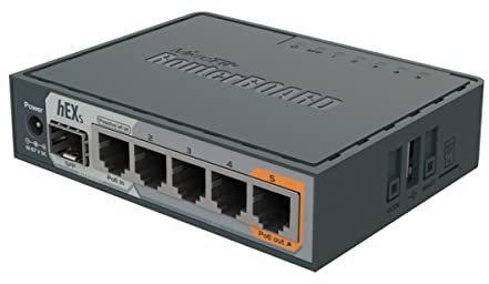 MikroTik RB760iGS - HEX S mit Dual-Core 880 MHz CPU, 256 MB RAM, 5X LAN, SFP