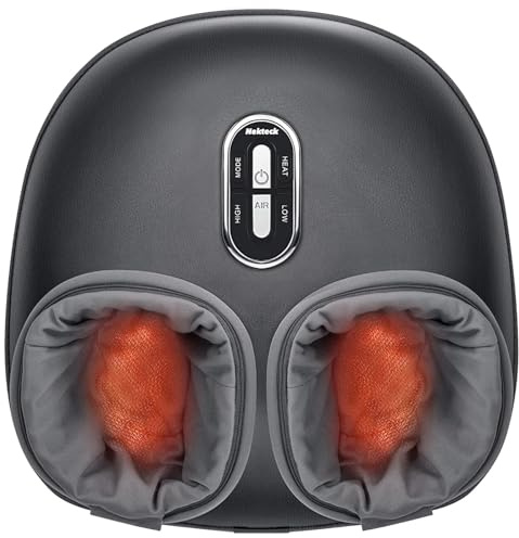 Nekteck Shiatsu Foot Massager with Heat [2026 Upgraded], 3 Modes Deep Kneading Therapy Air Compression, Feet Massage for Plantar Fasciitis, Relaxation Gifts for Men Women Mom Dad Birthday Father's Day