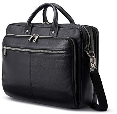 Samsonite Classic Leather Toploader Briefcase, Black, One Size