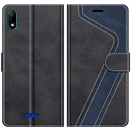 MOBESV Custodia per Wiko Y60, Cover a Libro Magnetica Custodia in Pelle per Wiko Y60, Elegante Nero