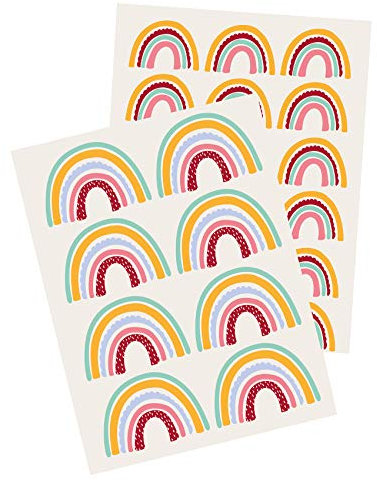 Yabaduu Y004 Regenbogen Wandtattoo Wandsticker Aufkleber für Kinderzimmer Babyzimmer (04 Bunt)