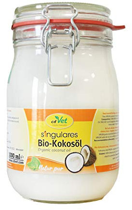 Singulares Bio-Kokosöl 1000 ml - Hochwertiges Tierfutter - Natürliche MCT-Fettsäuren - Kaltgepresstes Bio-Virgin Kokosöl