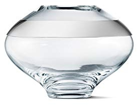 Georg Jensen Duo RUNDE VASE SS Glas MITTEL,10016981,Silber