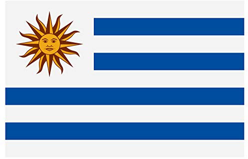 Blackshirt Company Uruguay Fahne Uruguayische National Länder Flagge mit Ösen 150 x 90 cm Farbe Mehrfarbig