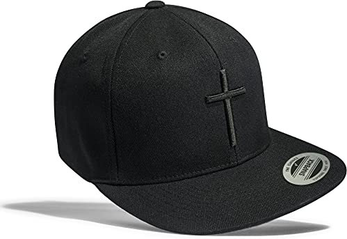 Jesus Cap Flexfit Snapback : Kreuz - Kappe Herren & Damen Schwarz (Schwarz)