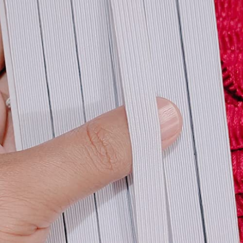 Noshad® White, 12mm - 1/2 Half inch Flat Elastic Band Cord for Sewing Skirt, Dressmaking, Haberdashery, Clothing, DIY Scrunchies, Arts and Crafts Accessory, Material, Supplies (20Meter - 22Yard)