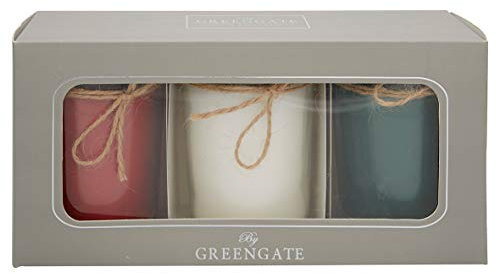 GreenGate Duftkerze Winter Mix 3er Set - rot grün weiß - im Glas