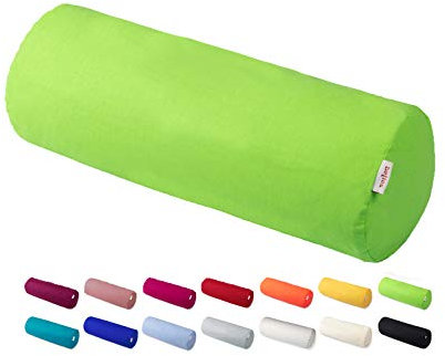 beties Basic Nackenrollenbezug ca. 15x40 cm Kissenhülle 100% Baumwolle in vielen fröhlichen Uni-Farben (apfelgrün)