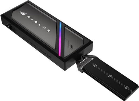 ASUS ROG Strix Aiolos USB-C 3.2 Gen 2x2 SSD-Gehäuse | duale M.2 NVMe PCIe- & SATA-Unterstützung, werkzeugfreie Installation, SSD Dashboard, Kühlsystem mit Wärmeleitpad