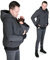DXMFCC 2 in 1 Multifunktions Känguru Kapuzen Dad Herren Pullover Herren Fleece Sweatshirt Hoodie Jacke mit Babytrage Tasche Papa und Babytrage Mantel Herbst(grey,L)