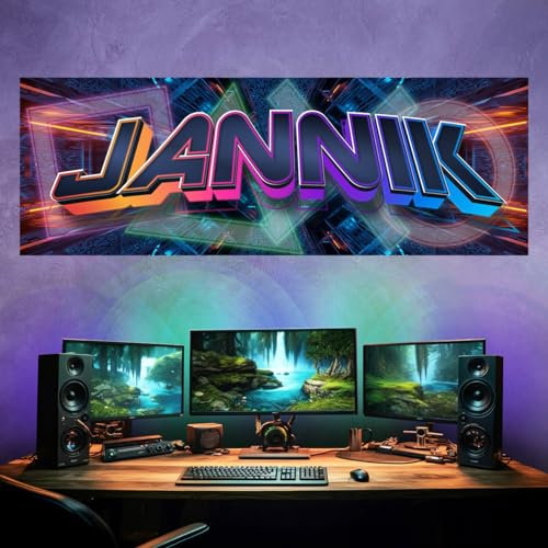 tjapalo vr213 Xtra-Robust Gamer Poster mit Namen Wandbild Gaming Zimmer cooles gamer wandtattoo junge name Gamer Bild für die Wand Poster für Teenager, Größe: B120xH42cm