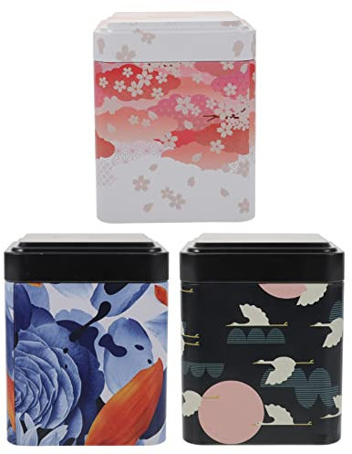 TOPBATHY 3pièces Boîte De Rangement pour Thé Contenants Pratiques Émaillé Assortiment De Couleurs Idéals pour Thés Bonbons Et Petits Objets De Cuisine