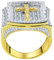 Sterling 925er Silber Iced Out Ring - JESUS CROSS gold - 10