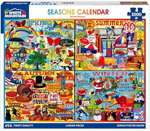 White Mountain Puzzles Seasons Calendar, 1000 Piece Puzzle