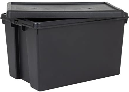 Wham Bam 3 x 62L Heavy Duty Boxes with Lids | Eco-Friendly Storage | Ideal for Tools, DIY & Outdoor Gear | 100% Recycled Plastic | Made in UK