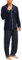 Bresdk Pigiama Uomo Cotone Lungo Invernale Manica Lunga con Bottoni Pigiami Due Pezzi Classico Aperto Davanti Caldo e Morbido, Blu Navy, M