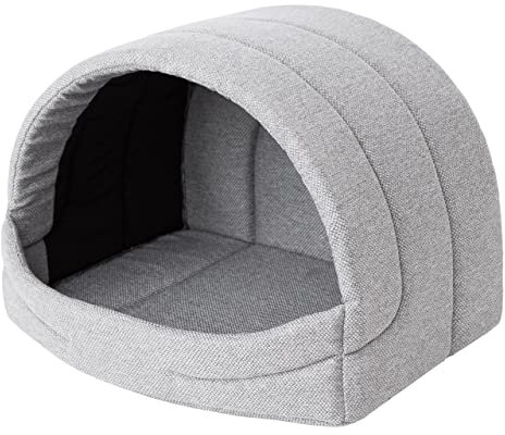 Hundehütte Katzenhütte Hundehöhle Katzenhöhle Hundehaus Katzenhaus Hütte Höhle Hundekissen Katzenkissen Haustierhütte, Größe 2: 50x38x32 cm, Asche